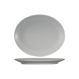 Tuxton China Inc Zion 10in x 16.25in Matte Gray Ceramic Coupe Platter - 2dz - VGH-094 