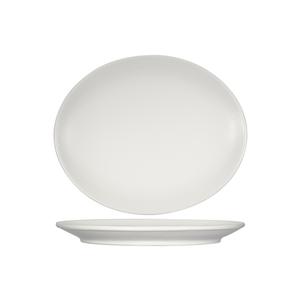 Tuxton China Inc Zion 10in Matte White Ceramic Oval Coupe Platter - 2dz - VWH-094 