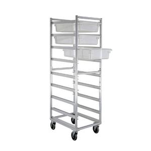 New Age 1481 21in x 26in Welded Aluminum Mobile Full Height Poly Box Rack 