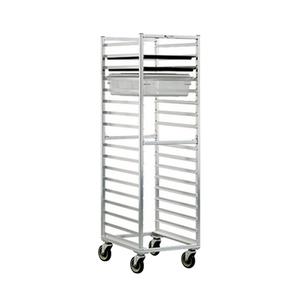 New Age 1484 20.4inx26in Welded Aluminum Mobile 17 Poly Box/Sheet Pan Rack 