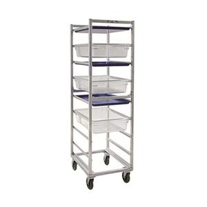 New Age 1486 20.4in x 26in Welded Aluminum Mobile Poly Box/Sheet Pan Rack 
