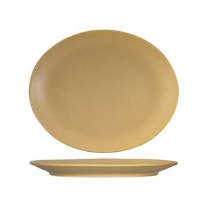 Tuxton China Inc Zion 10in x 12.5in Matte Beige Oval Coupe Platter - 1dz - VYH-114 