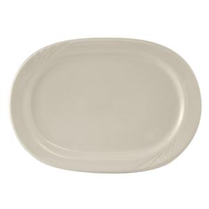 Tuxton China Inc YEH-102 Monterey 10-3/8in Amr White/Eggshell Racetrack Platter - 2dz 