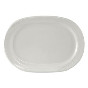 Tuxton China Inc YPH-102 Sonoma 10-3/8" Porcelain White Racetrack Platter - 2 Doz