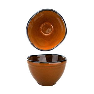 International Tableware, Inc LU-11-TA Luna Terracotta Hand Painted Stoneware Sauce Dish - 3dz 