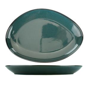 International Tableware, Inc LU-118-MI Luna 11.5in x 8in Midnight Blue Stoneware Oval Platter - 1dz 