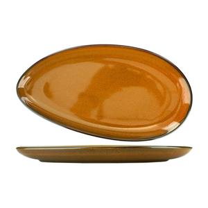 International Tableware, Inc LU-12-TA Luna 10" x 5-1/2" Terracotta Stoneware Oval Platter - 2 Doz