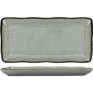 International Tableware, Inc LU-133-AS Luna 13in x 6-1/2in Ash Stoneware Rectangular Platter - 1dz 
