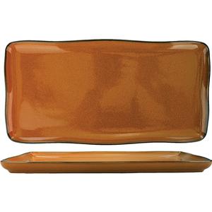 International Tableware, Inc LU-133-TA Luna 13in Terracotta Stoneware Rectangular Platter - 1dz 
