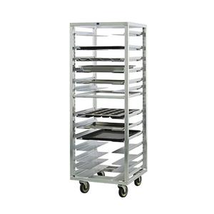 New Age 1650 24.5in x 26in Welded Aluminum Mobile Roll-In Pan Rack 
