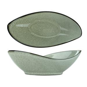 International Tableware, Inc LU-43-AS Luna 7 oz. Ash Stoneware Oval Bowl - 2 Doz