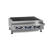 Imperial IRB-72 72in Countertop Radiant Gas Charbroiler with Slanted Grates 