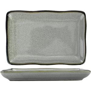 International Tableware, Inc LU-64-AS Luna 6in x 4in Ash Stoneware Rectangular Platter- 3dz 
