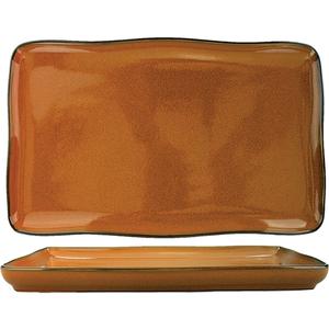International Tableware, Inc LU-64-TA Luna 6in x 4in Terracotta Stoneware Rectangular Platter- 3dz 
