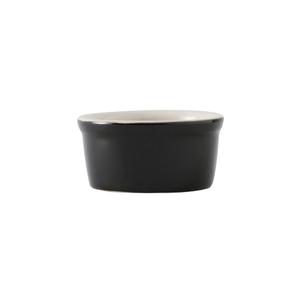 Tuxton China Inc B4X-035 DuraTux 3-1/2 oz. Black/Eggshell Ceramic Ramekin - 4 Doz