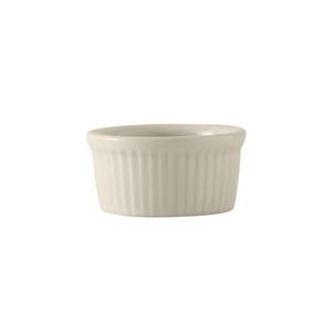 Tuxton China Inc BEX-0252 DuraTux 2-1/2 oz. Amer White/Eggshell Fluted Ramekin - 4 Doz