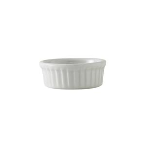 Tuxton China Inc BPX-0162 DuraTux 1.5 oz. Porcelain White Round Fluted Ramekin - 4 Doz