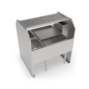 John Boos UBPT-3342-CP10-X 42" x 33" Stainless Steel Underbar Pass-Thru Ice Bin w/ Lid