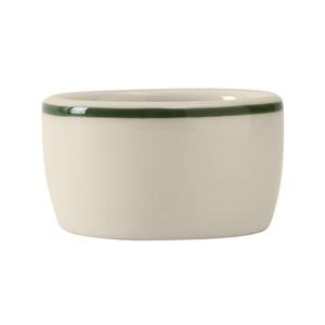 Tuxton China Inc DNX-0203 DuraTux 2 oz. Eggshell w/ Green Band Ramekin/Cheese Pipken