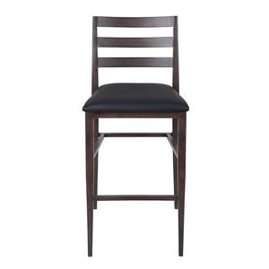 H&D Commercial Seating 6245B Heavy Duty Metal Barstool with Wooden Walnut Grain Finish 