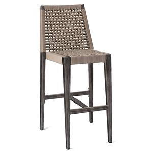 H&D Commercial Seating 7213B Stackable Aluminum Indoor/Outdoor Barstool with Poly Rope Back 