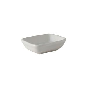 Tuxton China Inc BWZ-040B DuraTux 4 oz. White Ceramic Rectangular Sauce Dish - 2 Doz
