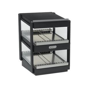 Nemco 6480-18-B Black 18in x 19.75in 2-Tier Heated Shelf Merchandiser - 120v 