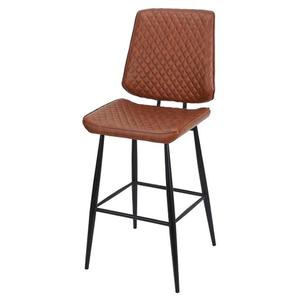H&D Commercial Seating 6283B Metal Barstool with Whiskey Vinyl Back & Seat 