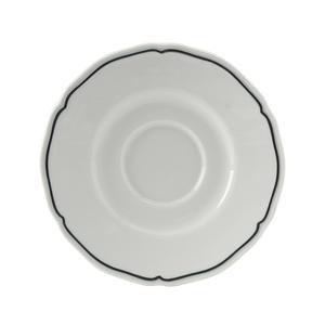 Tuxton China Inc SBE-060 Charleston 6in Dia. Porcelain White with Blue Band Saucer 