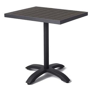 H&D Commercial Seating APTB30S 30" x 30" Aluminum Patio Table w/ Barn Wood Imitation Top