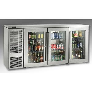 Perlick BBSN72 72"W 20.6cuft Three-Section Refrigerated Back Bar Cabinet 