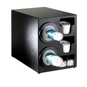 Dispense-Rite BFL-C-2BT Black Polystyrene 13inx 23in Adjustable Cup Dispensing Cabinet 