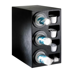 Dispense-Rite BFL-C-3BT Black Polystyrene 13inx 23in Adjustable Cup Dispensing Cabinet 