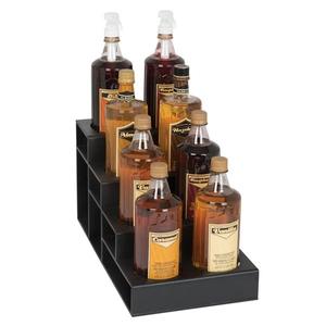 Dispense-Rite CTBH-8BT Black Polystyrene 9.5"x17" (4) Step 8 Liquor Bottle Display