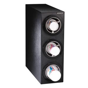 Dispense-Rite CTC-S-3BT Black Polystyrene 8in x 23in Cup Dispensing Cabinet 