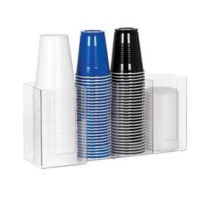 Dispense-Rite CTHL-4 Clear Acrylic 4-Section Cup & Lid Organizer
