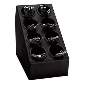 Dispense-Rite CTSH-8BT Black Polystyrene 8-Compartment Flatware Organizer
