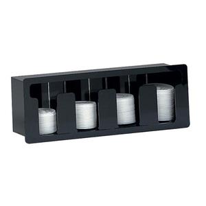 Dispense-Rite FML-4 Black Acrylic 21inx5.38in 4-Compartment Built-In Lid Dispenser 