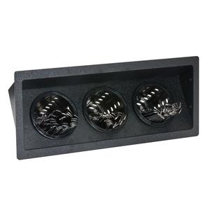 Dispense-Rite FMSH-3BT Black Polystyrene 17.63"x8.75" 3-Section Condiment Organizer