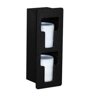 Dispense-Rite FMVL-2 Black Polystyrene 7in x 5.5in 2-Section Built-In Lid Organizer 