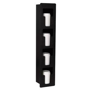 Dispense-Rite FMVL-4 Black Polystyrene 7in x 5.5in 4-Section Built-In Lid Organizer 