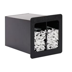 Dispense-Rite FMVS-2LBT Black Polystyrene 6.5in x 11in 2-Section Built-In Straw Holder 