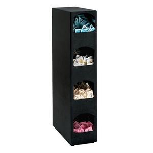 Dispense-Rite HVCD-4BT Black Polystyrene 6.5in x 14in 4-Section Condiment Organizer 