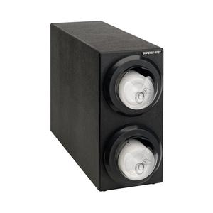 Dispense-Rite LID2-S1-2BT Black Polystyrene 8in x 23in Lid Dispensing Cabinet 