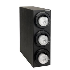 Dispense-Rite LID2-S1-3BT Black Polystyrene 8in x 23in Lid Dispensing Cabinet 