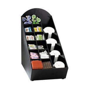 Dispense-Rite NLO-WVL Black Polystyrene11.5inx21.75"Lid, Straw, Condiment Organizer 