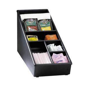 Dispense-Rite NLS-1BT Black Polystyrene 8.5inx 23.5"Lid, Straw, Condiment Organizer 