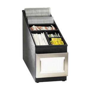 Dispense-Rite NSLC-1BT Black Polystyrene 8.5"x 24.5"Lid, Straw, Condiment Organizer