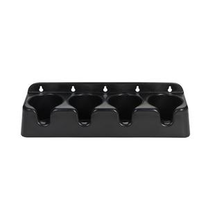 Dispense-Rite PCH-4B Black Plastic 20" x 5" 4-Section Countertop Cup Organizer