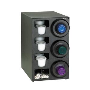 Dispense-Rite SLR-C-3RBT Black Polystyrene 13in x 23in Cup Dispensing Cabinet 